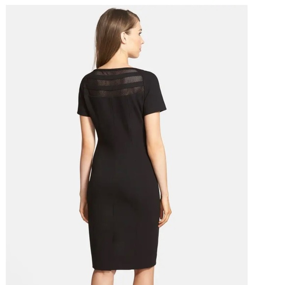 Classiques Entier Mesh Inset Sheath Black Dress - Picture 2 of 6